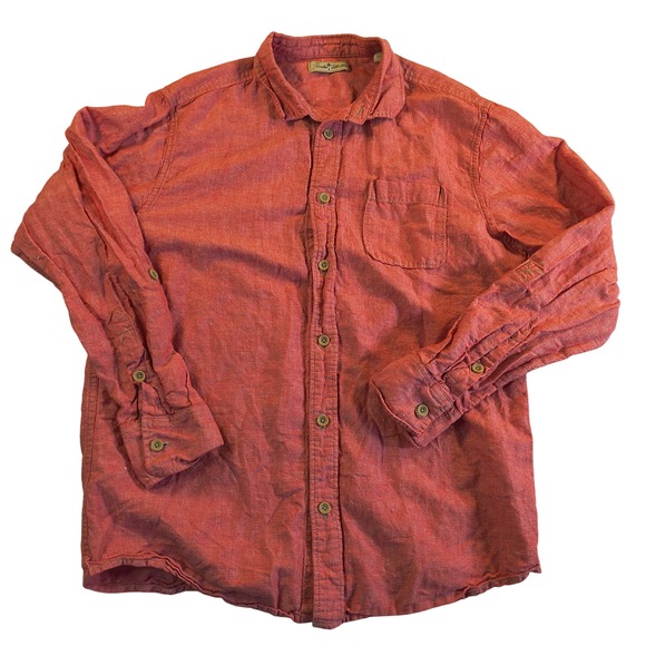Women's Linen Blend Button Front Shirt Medium Long Sleeve Casual Boho Top - Picture 1 of 9